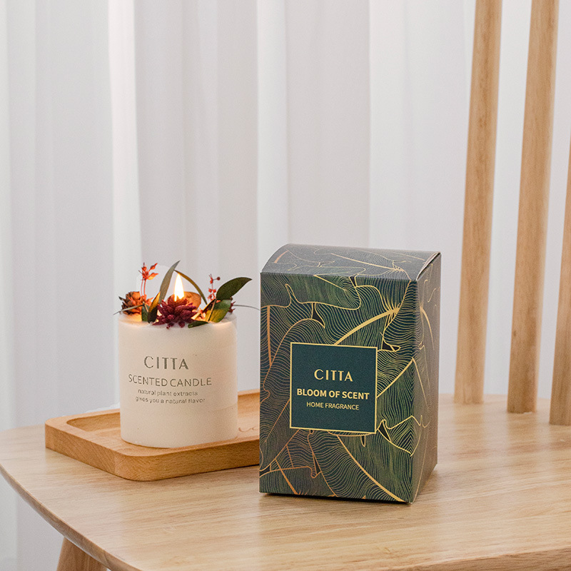 Scented Candle Gift Box Handmade Soy Wax Essential Oil Fragrance Dried Flower Valentine's Day Gift Set Wholesale Specification drawing