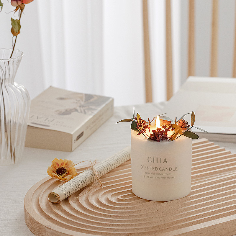 Scented Candle Gift Box Handmade Soy Wax Essential Oil Fragrance Dried Flower Valentine's Day Gift Set Wholesale details Picture
