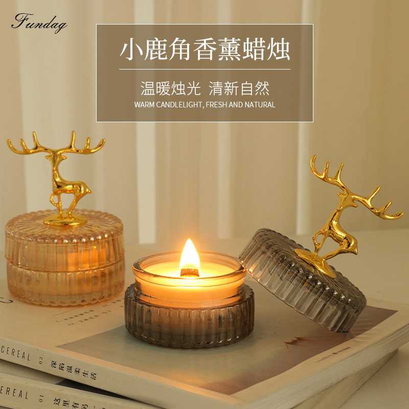 Manufacturers Direct Sales Of Small Antler Cup Scented Candle With Christmas Gift Scented Candle Cup Home Fragrance Candle Cup Christmas Gift Wholesale details Picture