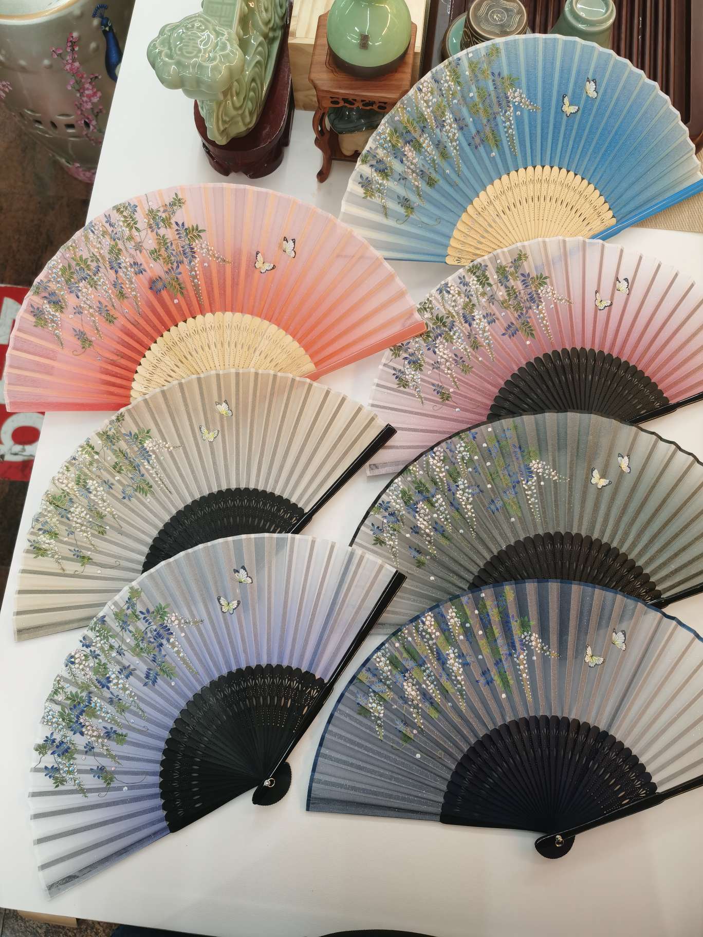 Ladies Silk Folding Fan Chinese Style Folding Fan Japanese Folding Fan Summer Hanfu Qipao Gift Dance Fan undefined