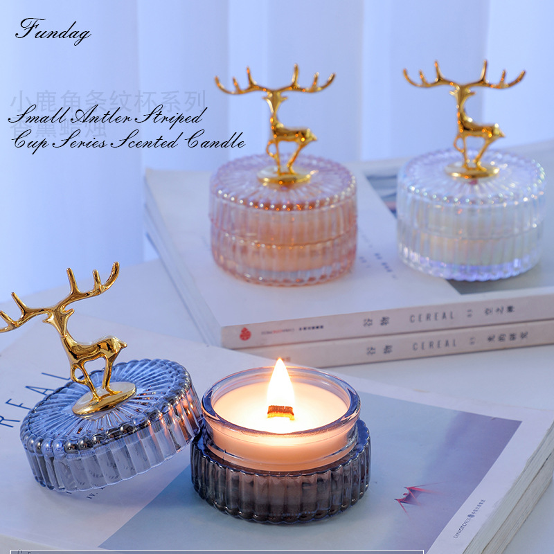 Manufacturers Direct Sales Of Small Antler Cup Scented Candle With Christmas Gift Scented Candle Cup Home Fragrance Candle Cup Christmas Gift Wholesale Specification drawing