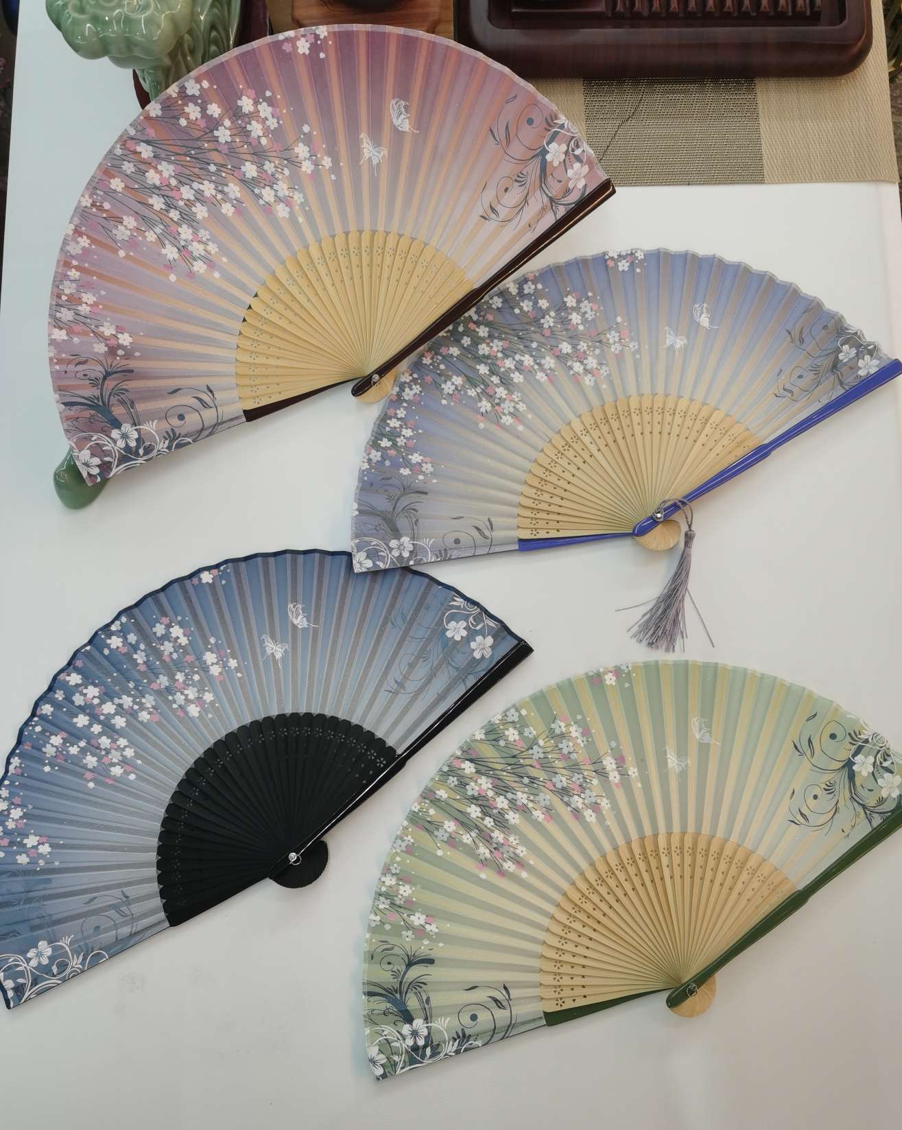 Ladies Silk Folding Fan Chinese Style Folding Fan Japanese Folding Fan Summer Hanfu Qipao Gift Dance Fan undefined