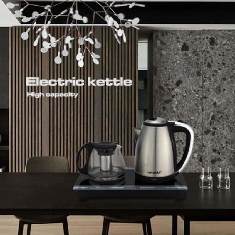 minMAX New 2280 stainless steel electric teapot set, mechanical version, tea brewing kettle, tea cooker and tea stove Item Picture