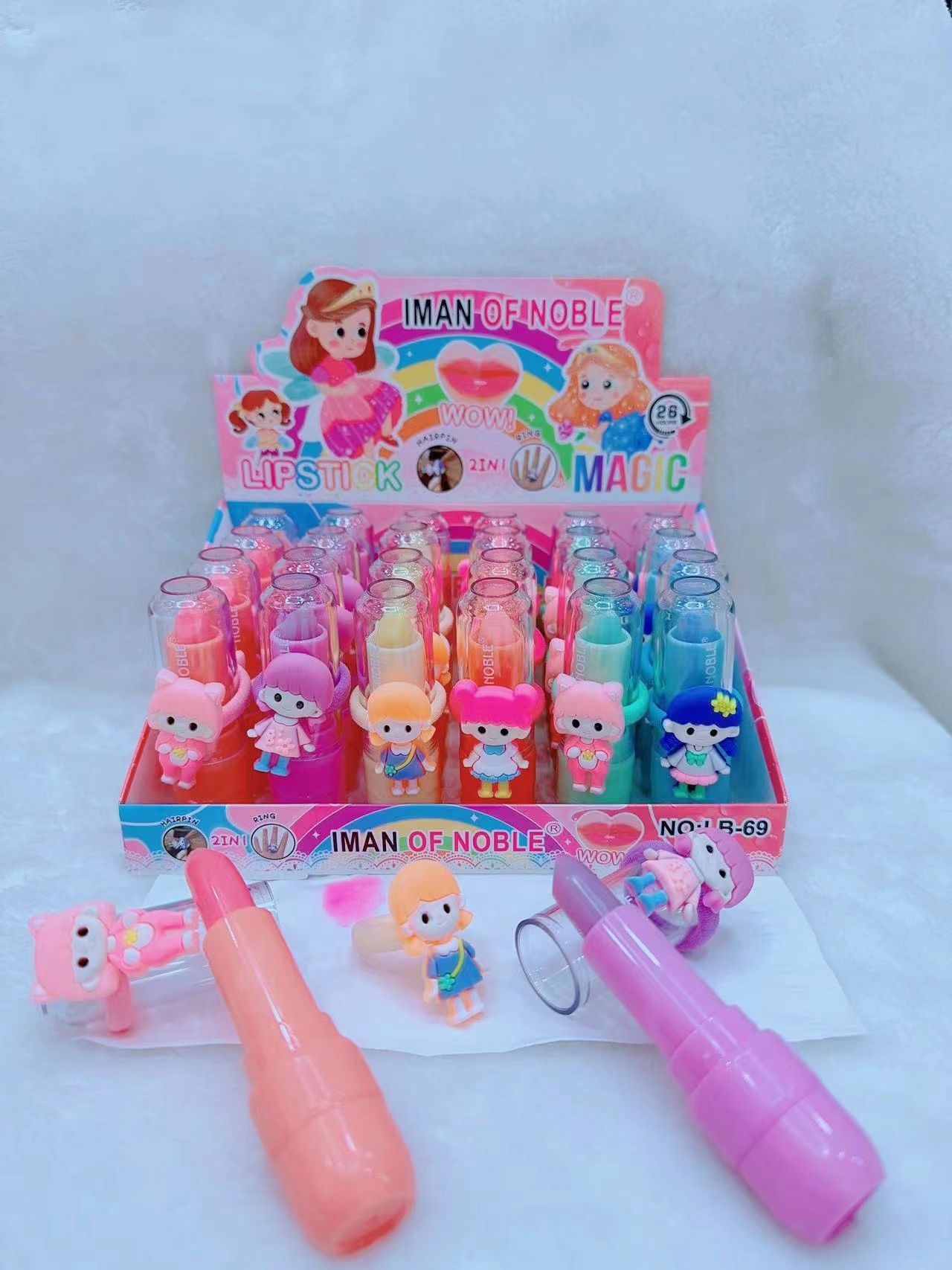 I MAN OF NOBLE Color changing lipstick moist moisturizing little girl small rubber band tie hair ring dual-use thumbnail