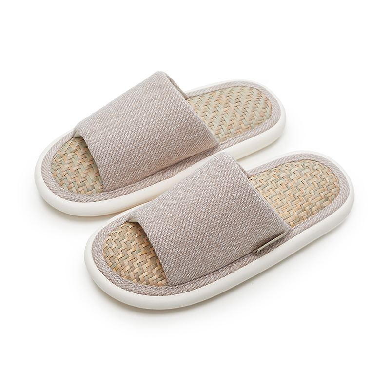 Fine Slippers For Men Spring And Autumn Linen Bedroom Wooden Floor Non-Slip Silent Slippers Bamboo Woven Sweat-Absorbent Cotton Linen Flip-Flops Couples Application Scenario