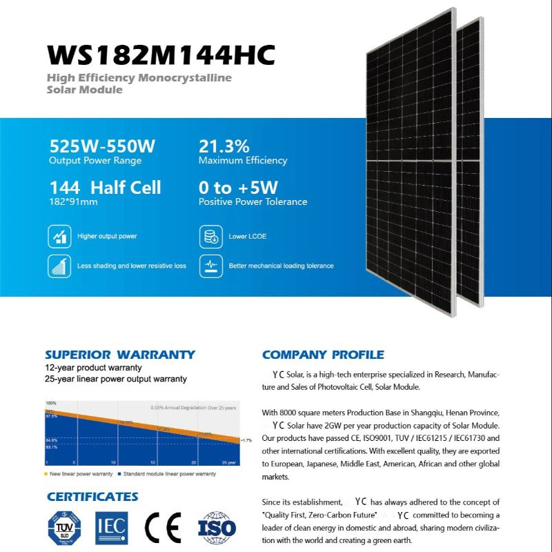 550W 太阳能板电池组件详情2