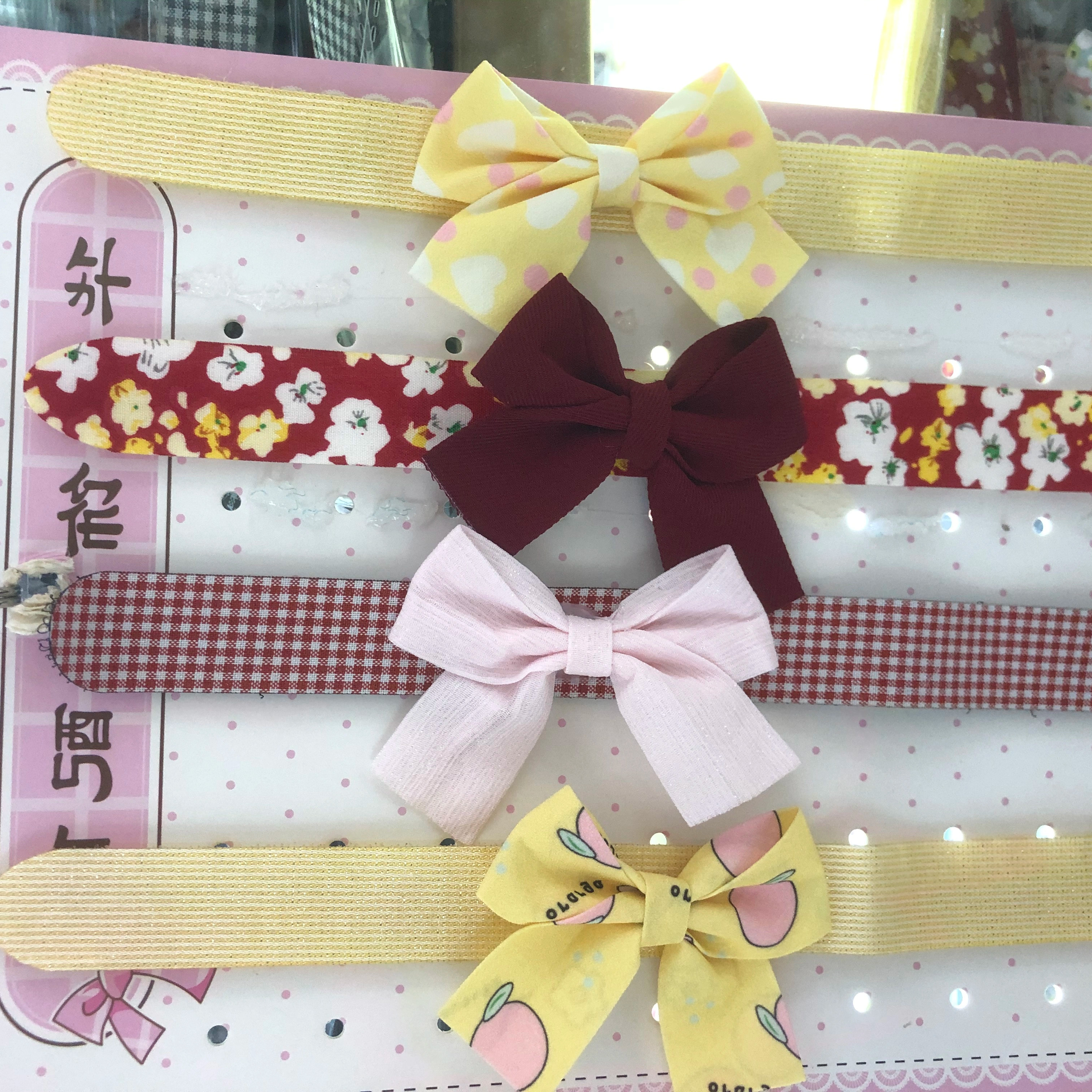 Butterfly Festival Velcro Colored Bow Hair Accessories Specification drawing