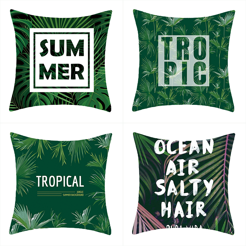Cross-border new planting Hui embrace pillowcase short plush comfortable sofa pillow leaf series decorative pillow customization thumbnail