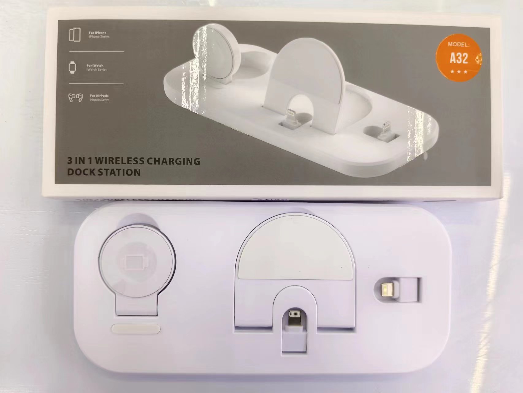 Wireless charger 3-in-1 Wireless charging stand Mobile phone wireless charging headset charger Watch charger details Picture