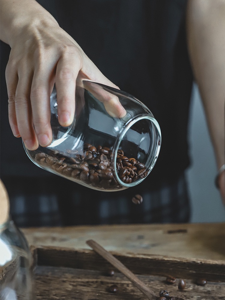 Add Home Coffee Can Sealed Jar Coffee Bean Storage Jar Corked Glass Bottle Storage Jar Multi-Grain Storage Jar 800Ml Item Picture