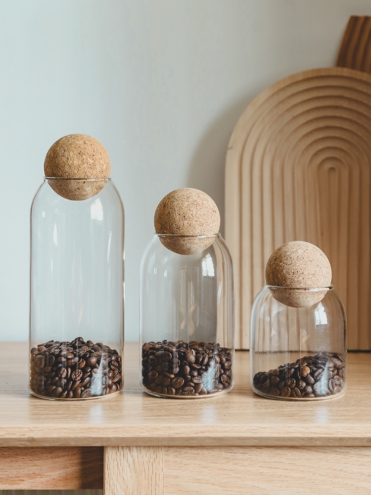 Add Home Coffee Can Sealed Jar Coffee Bean Storage Jar Corked Glass Bottle Storage Jar Multi-Grain Storage Jar 800Ml details Picture