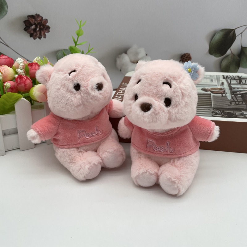 Fragrance Sitting cherry blossom bear plush doll key chain strawberry bear couple bag pendant car key pendant