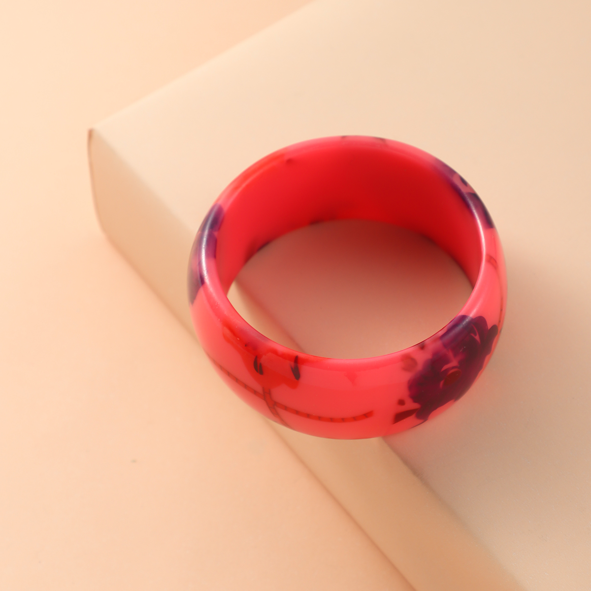 European and American fashion simple red resin national wind circle resin bracelet jewelry