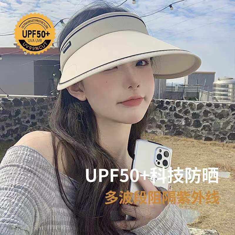 Summer New Women's Sunshade Hat Cycling Outdoor Travel Face Cover Sun Hat Fashion Headband Empty Top Hat