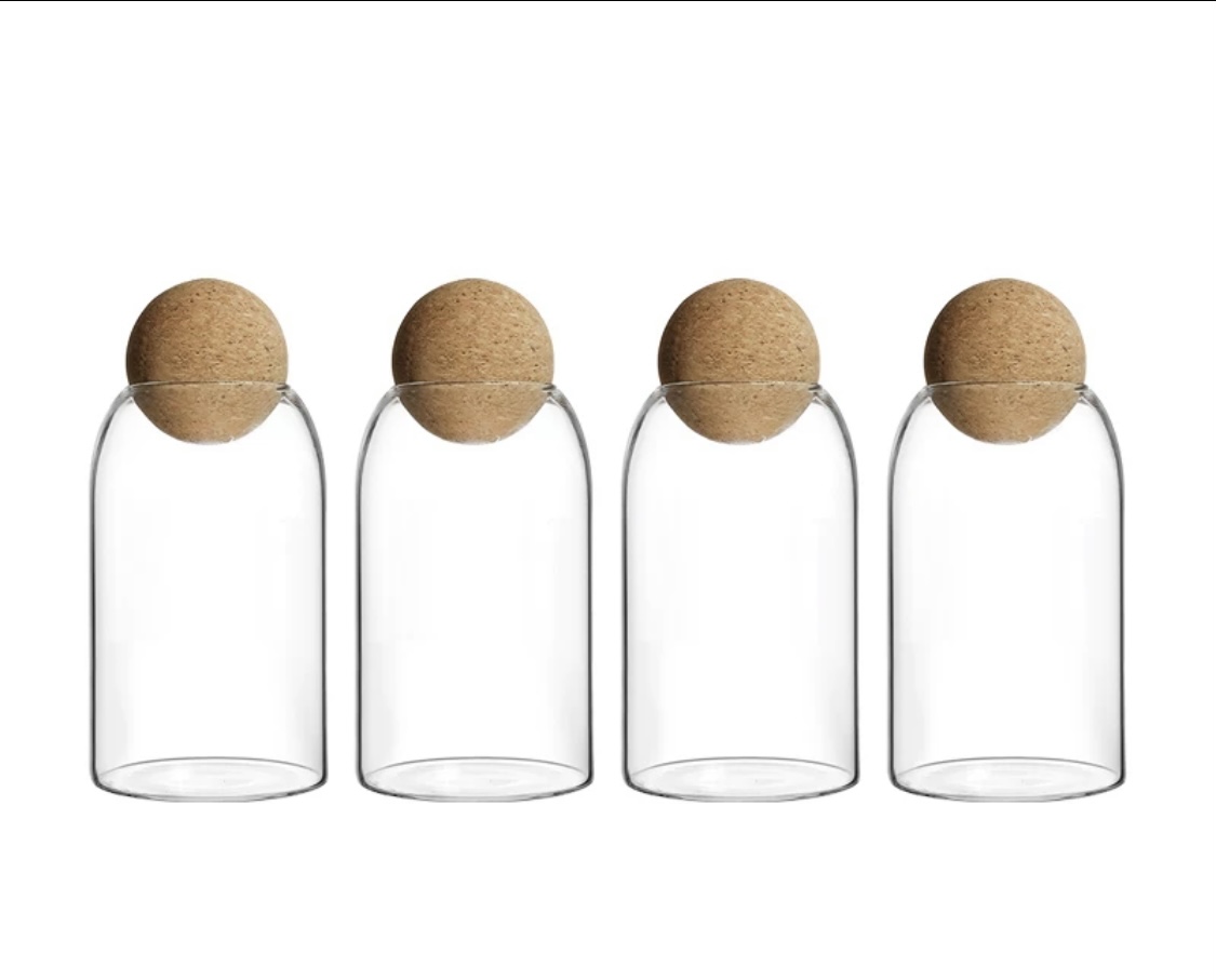 Add Home Coffee Can Sealed Jar Coffee Bean Storage Jar Corked Glass Bottle Storage Jar Multi-Grain Storage Jar 800Ml
