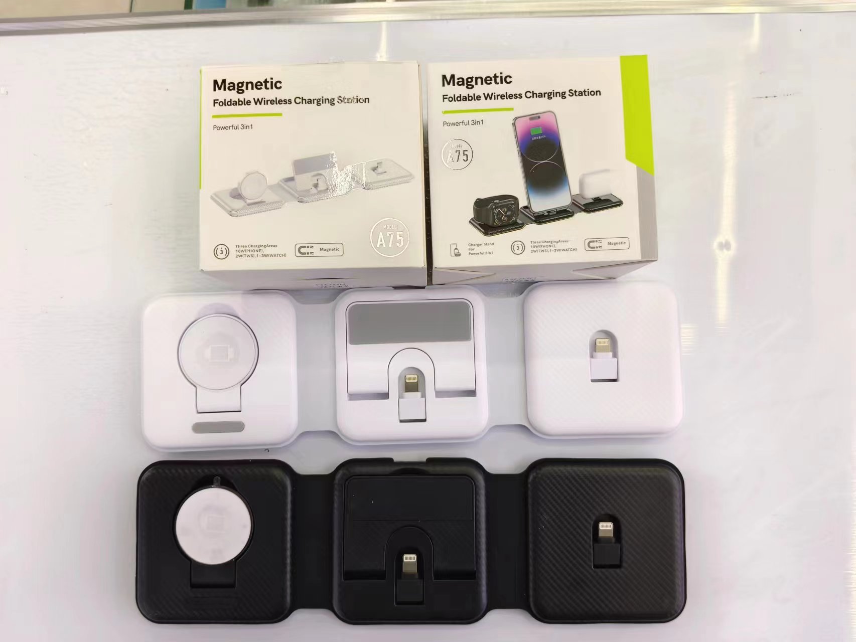 3-in-1 folding wireless charger Watch mobile phone headset wireless charger full figure