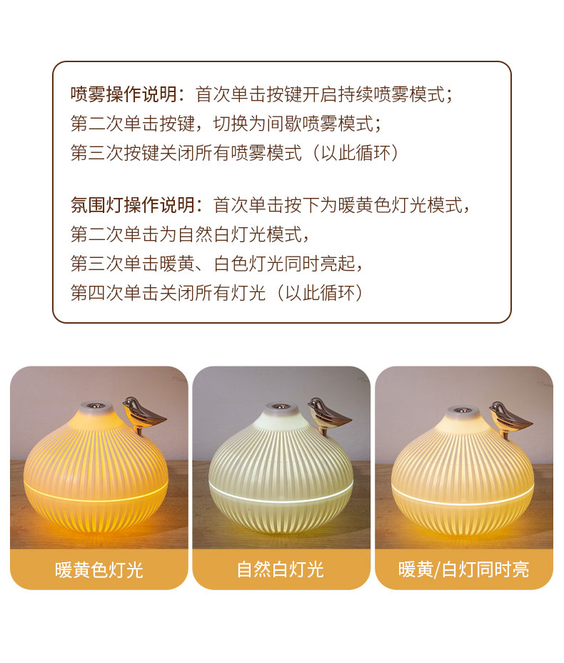 USB桌面小葱加湿器家用空气加湿器节能除湿润肤详情12