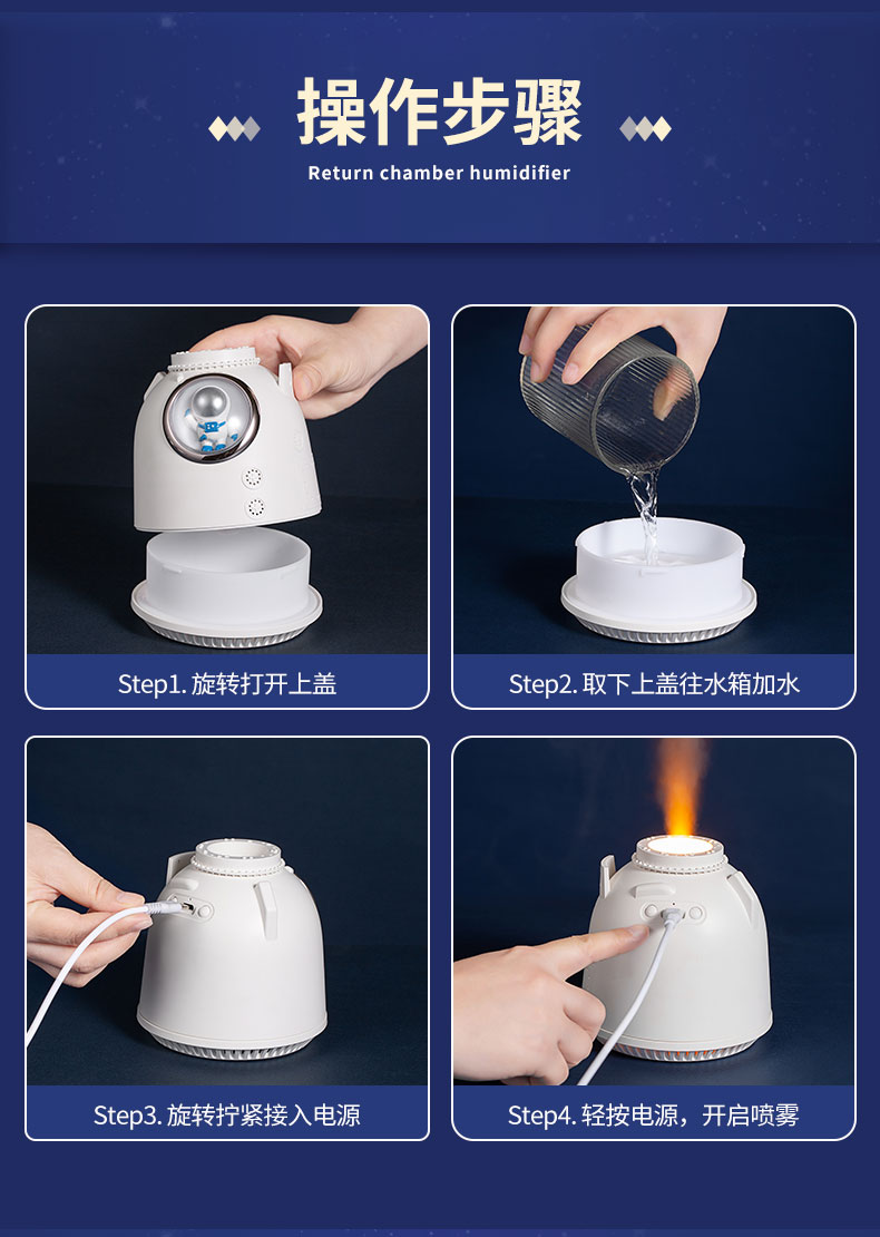 ：USB桌面空气加湿器加湿返舱家用静音节能便携式详情13