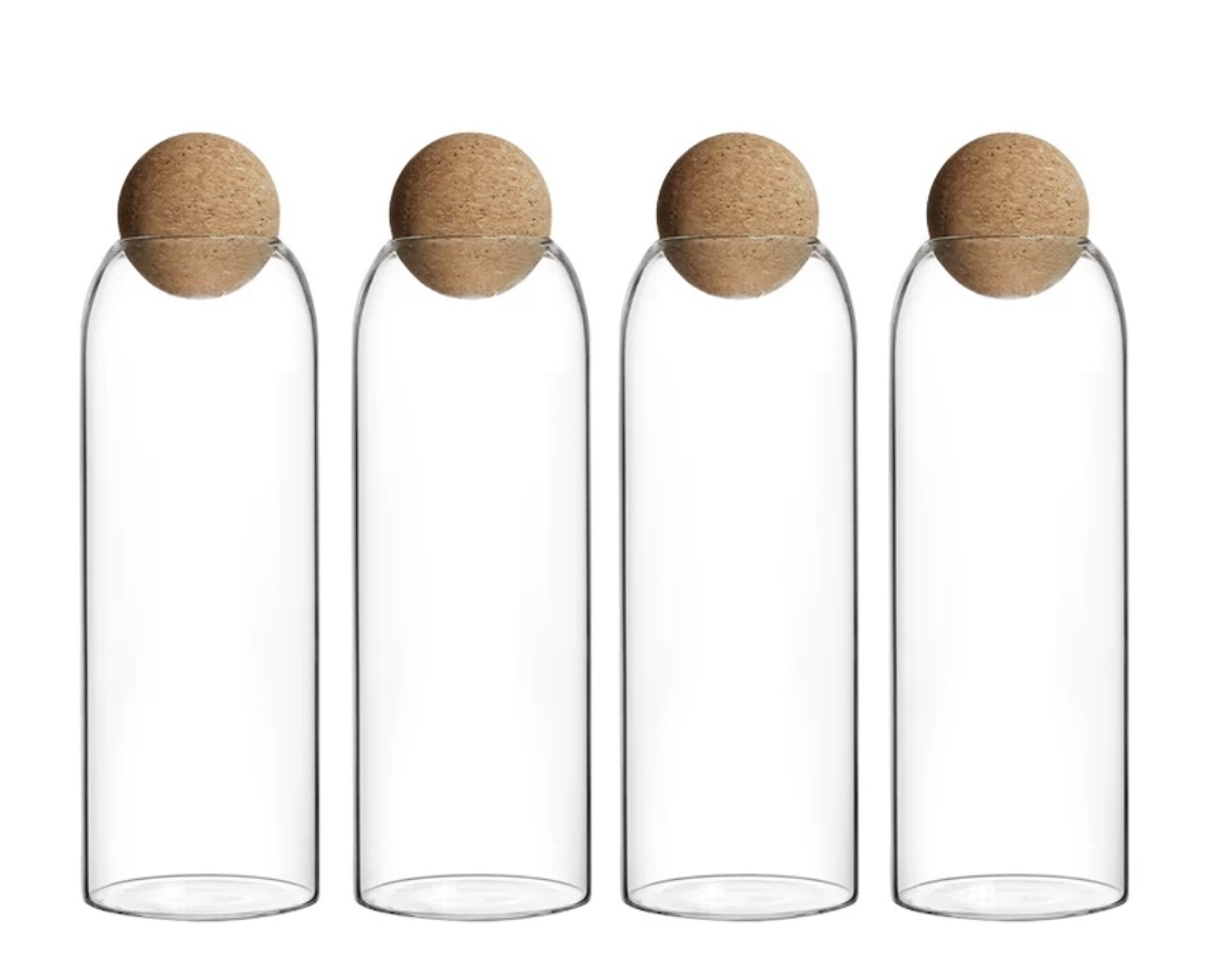 Coffee Can Seal Can Coffee Bean Storage Can Cork Glass Bottle Storage Tank Multi-Grain Storage Tank 1400Ml