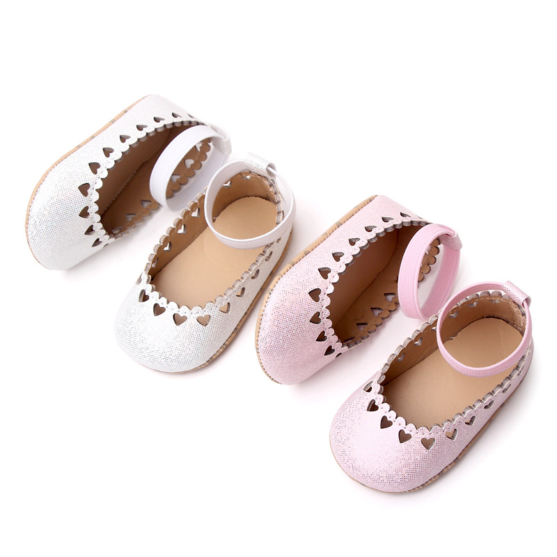Baby Shoes PU Leather Hollow Love Princess Shoes Baby Walking Shoes thumbnail