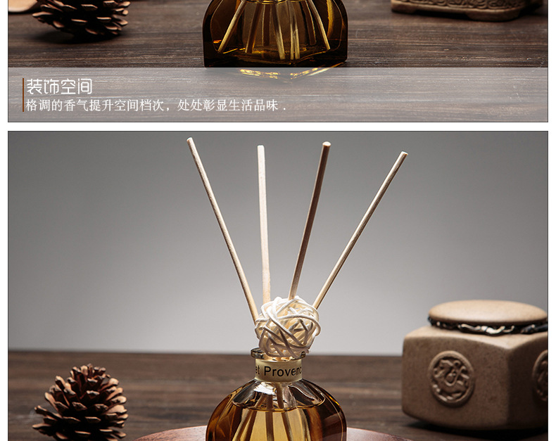 厂家批发高端50ml无火香薰精油套装 藤条挥发香熏香水香氛除味玻璃瓶详情15
