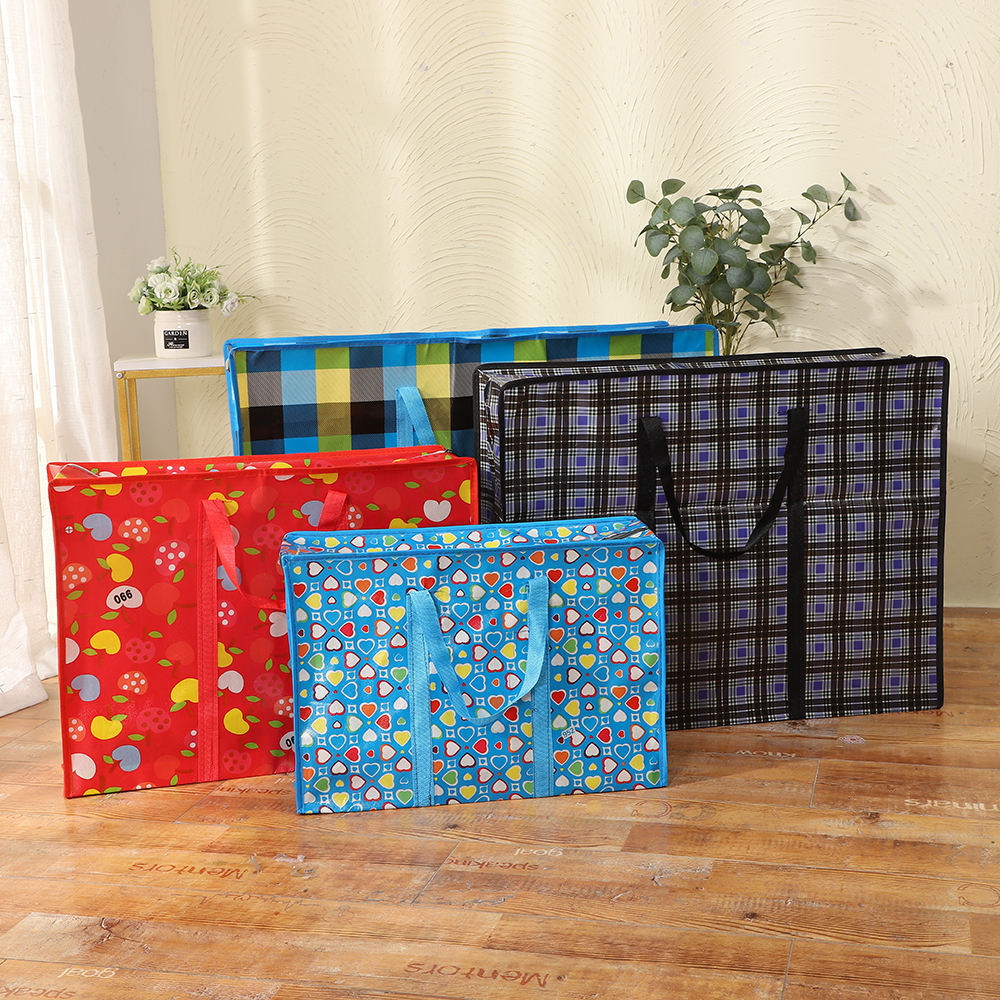 Source manufacturers large capacity moving bag packing bag snakeskin bag hand woven bag duffel bag non-woven bag thumbnail