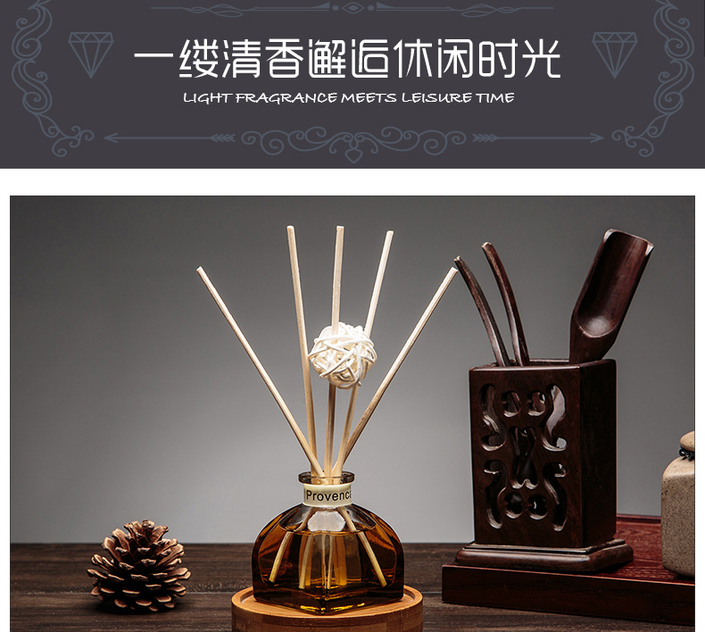 厂家批发高端50ml无火香薰精油套装 藤条挥发香熏香水香氛除味玻璃瓶详情12