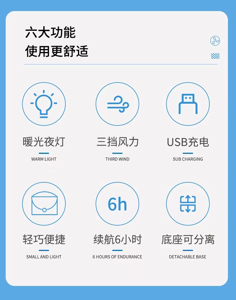 新款宇航员太空舱手持风扇持久待机自带手机支架大风力电风扇宿舍桌面便携迷你详情5