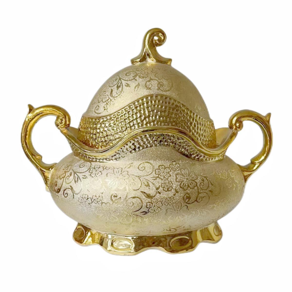 Europe and the United States light luxury condiment jar high-grade retro clamshell sugar prank sugar jar kitchen condiment collection decoration Item Picture