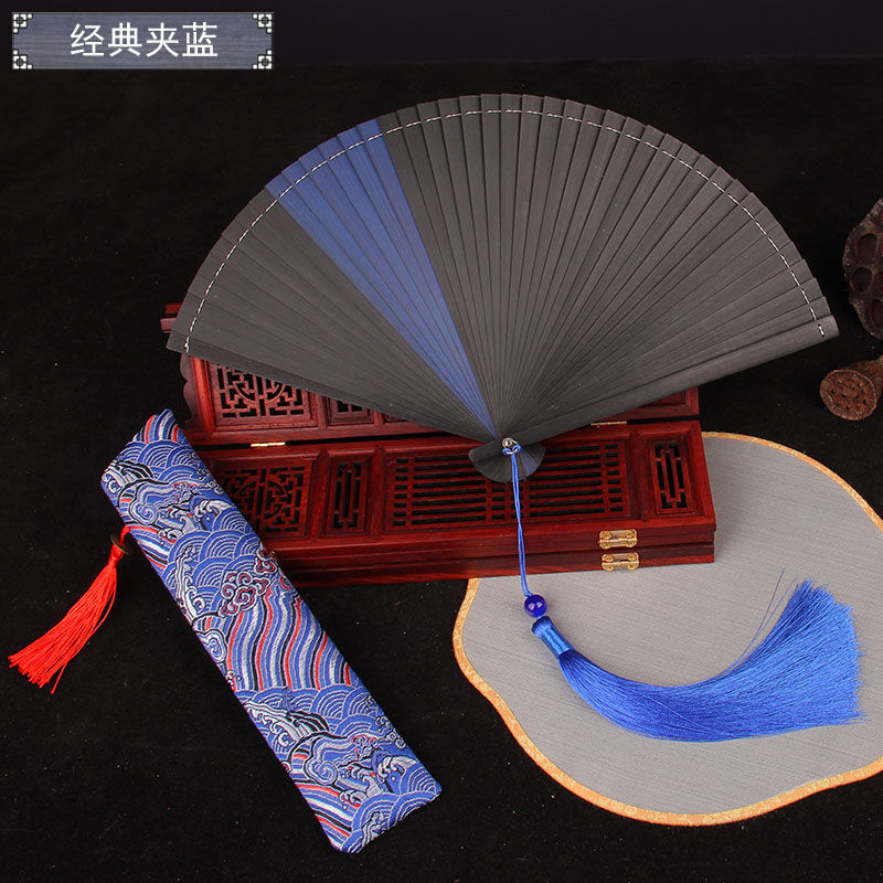 16Cm Matte Paint All Bamboo Color Folding Fan Hanfu Cheongsam Catwalk Dance Easy To Open And Close Summer Exquisite Gifts Folding Fan Classical Chinese Style Han Fashion Products undefined