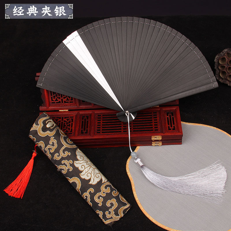 16Cm Matte Paint All Bamboo Color Folding Fan Hanfu Cheongsam Catwalk Dance Easy To Open And Close Summer Exquisite Gifts Folding Fan Classical Chinese Style Han Fashion Products Specification drawing