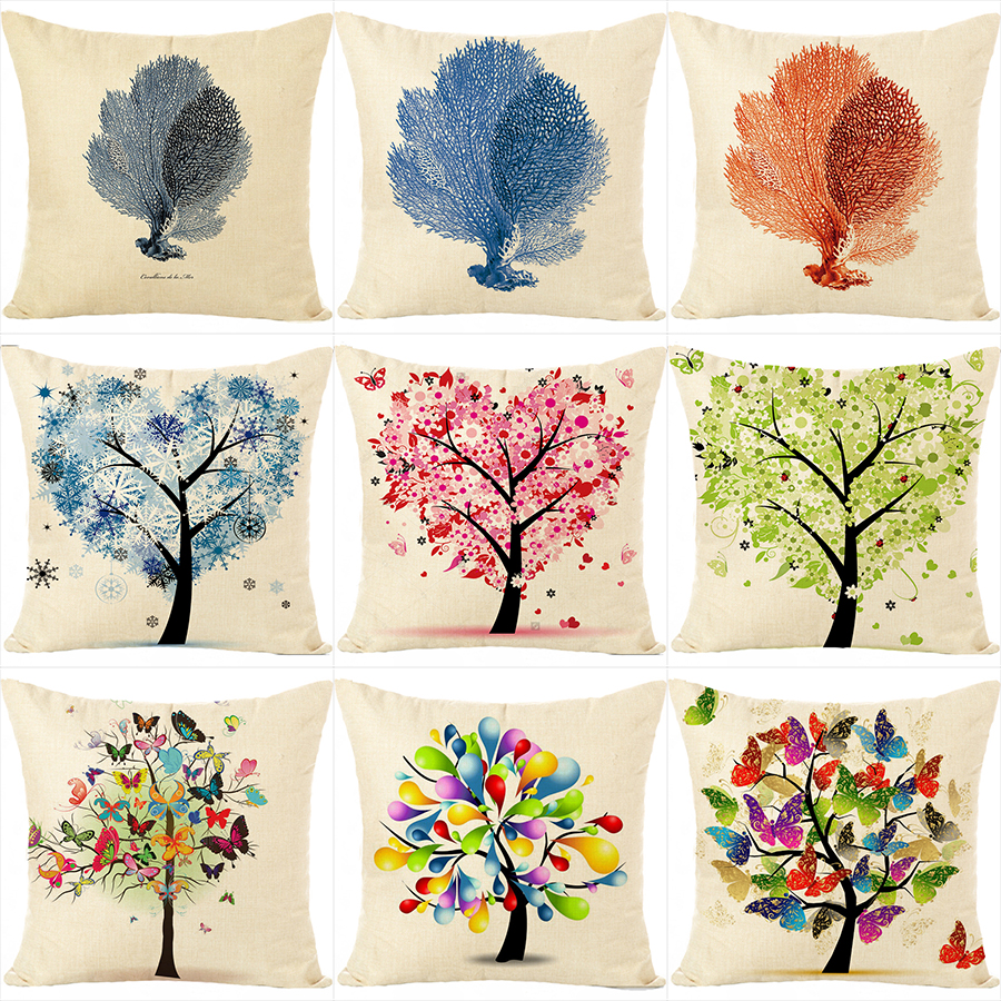 Throw pillow linen small fresh ins wind refreshing simple pattern can be one-piece replacement hair can be customized size thumbnail