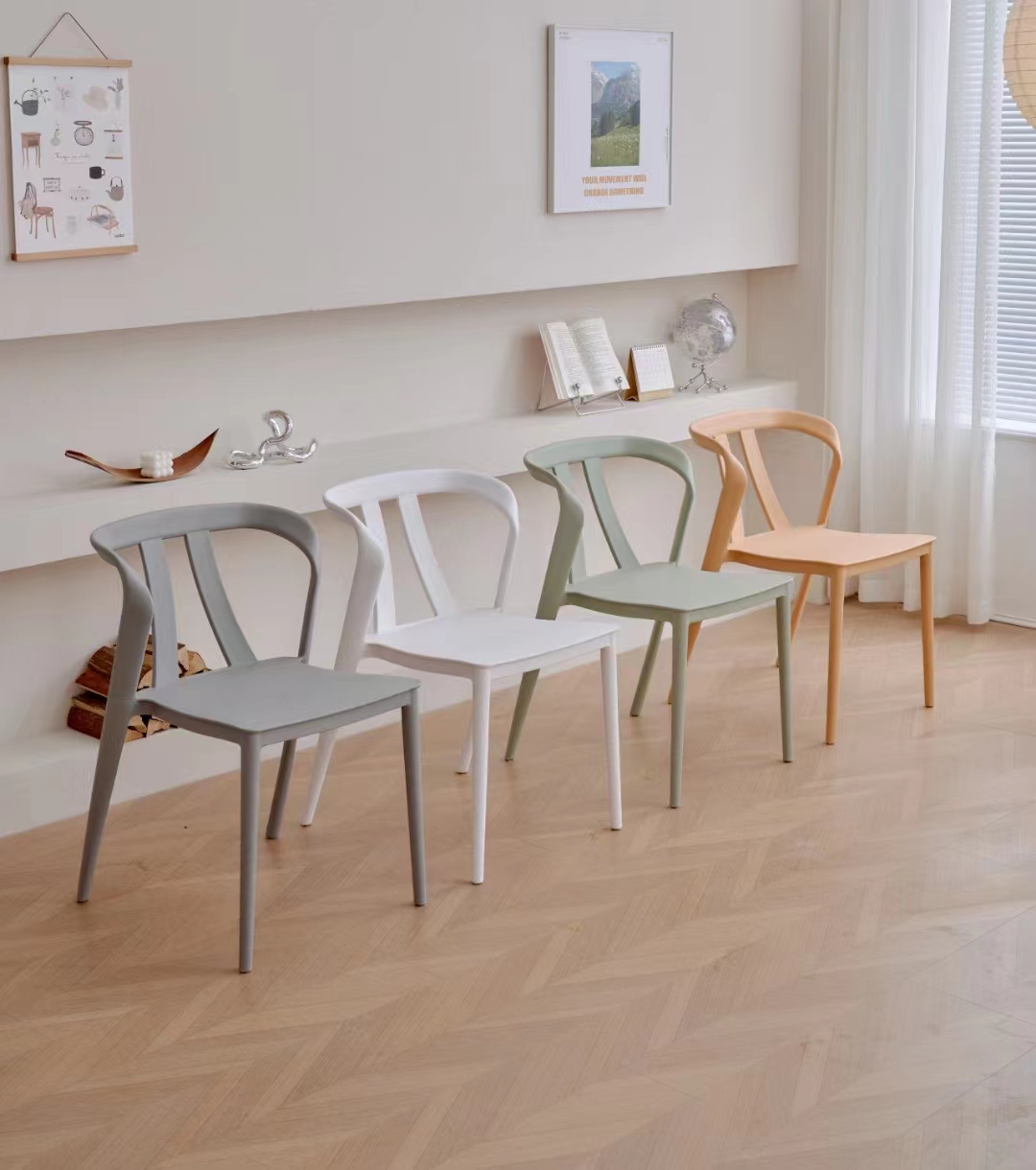 Outdoor Plastic Indoor Dining Chair Leisure Chair Rain And Sun Protection