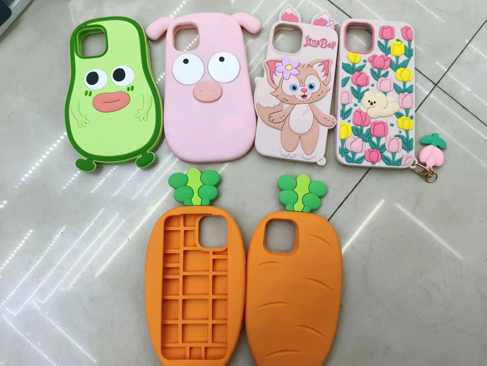 Silicone cartoon soft case for mobile phone protection