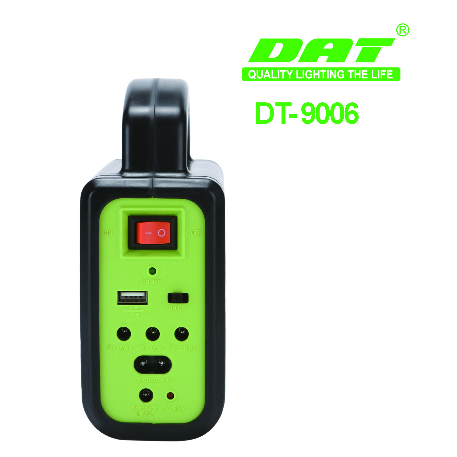 DT-9006太阳能照明小系统带usb线可充电探照灯便携式户外照明LED灯详情图3