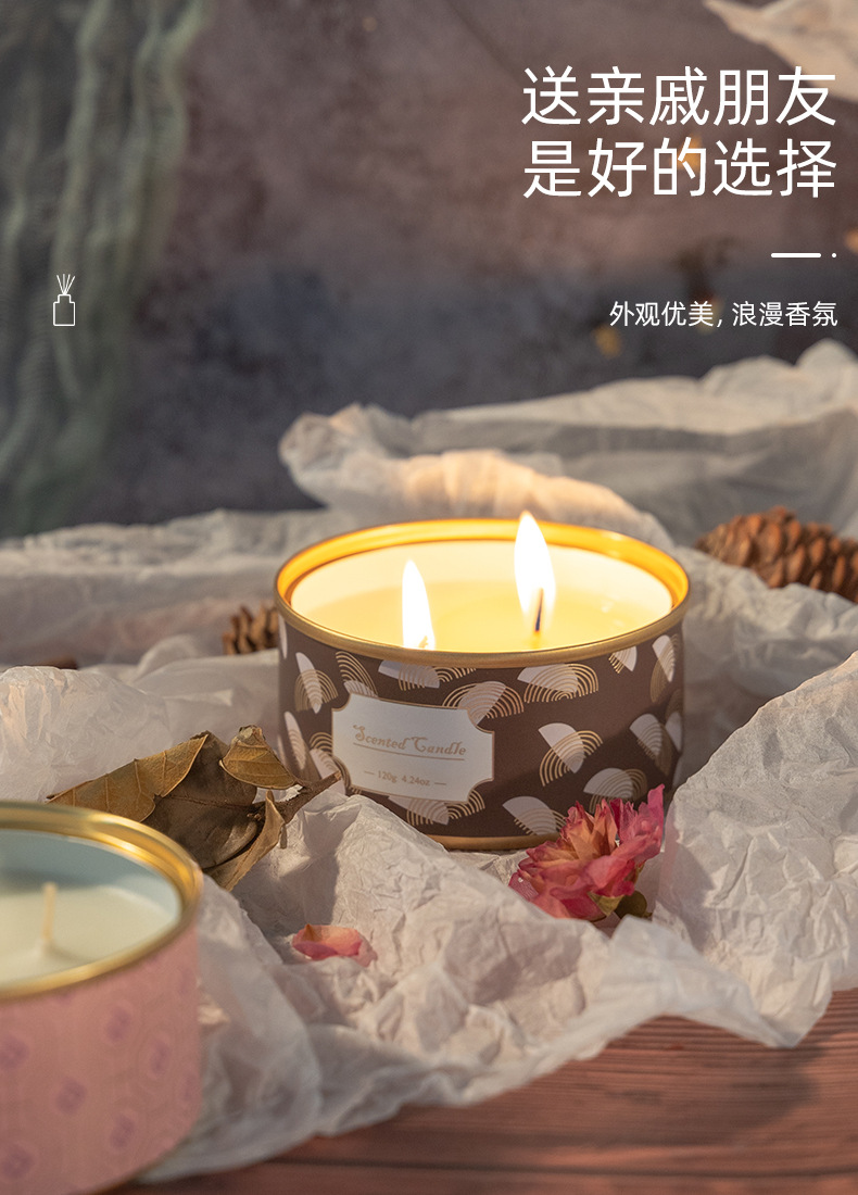 香薰蜡烛生日婚礼伴手礼创意植物大豆蜡无烟香氛除味熏香礼盒批发详情9