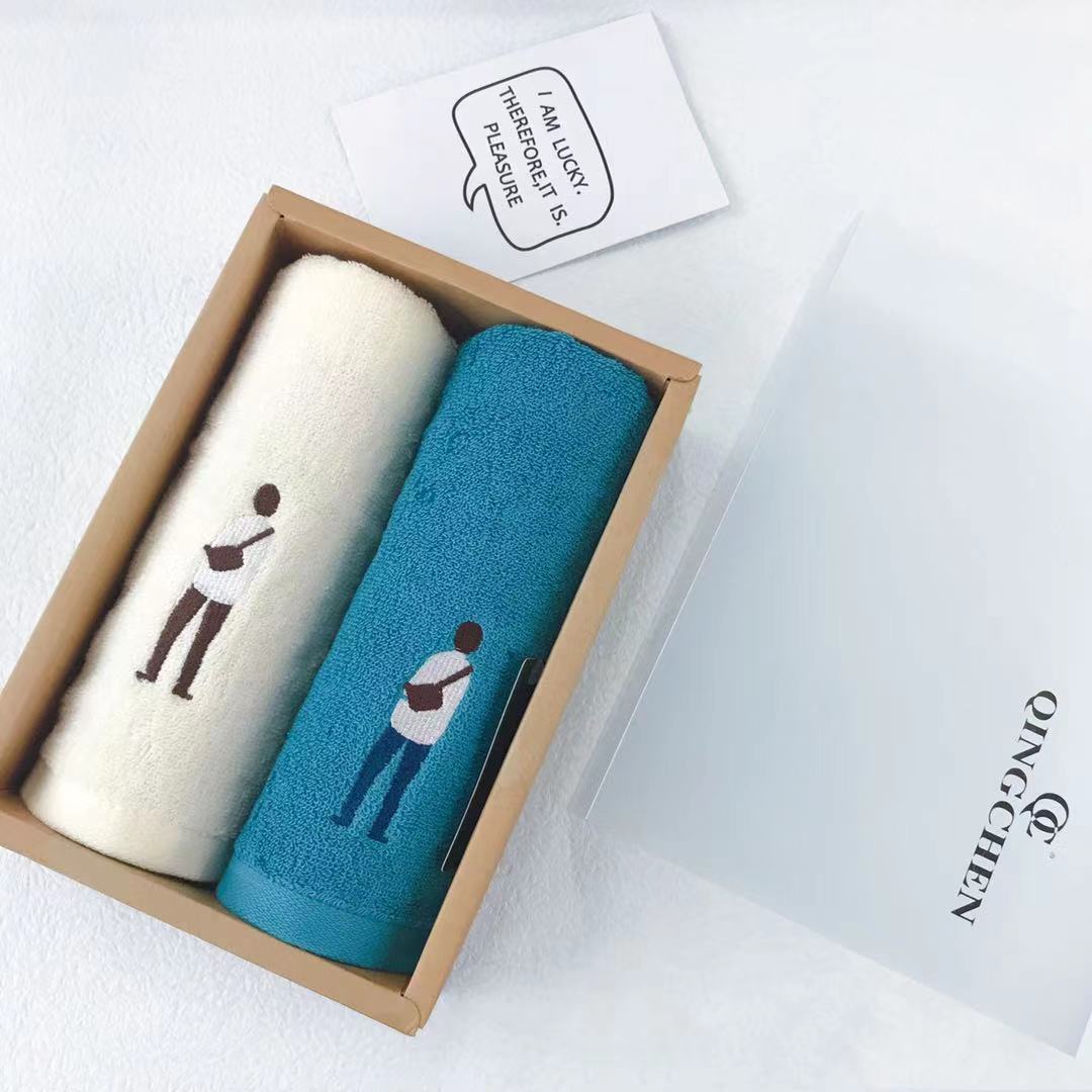 Yiqingchen Gift Towel Gift Box, pure cotton absorbent, special for couples to wash their faces, wedding souvenir gift, fashionable for men and women, soft and non-shedding, factory wholesale pic 10
