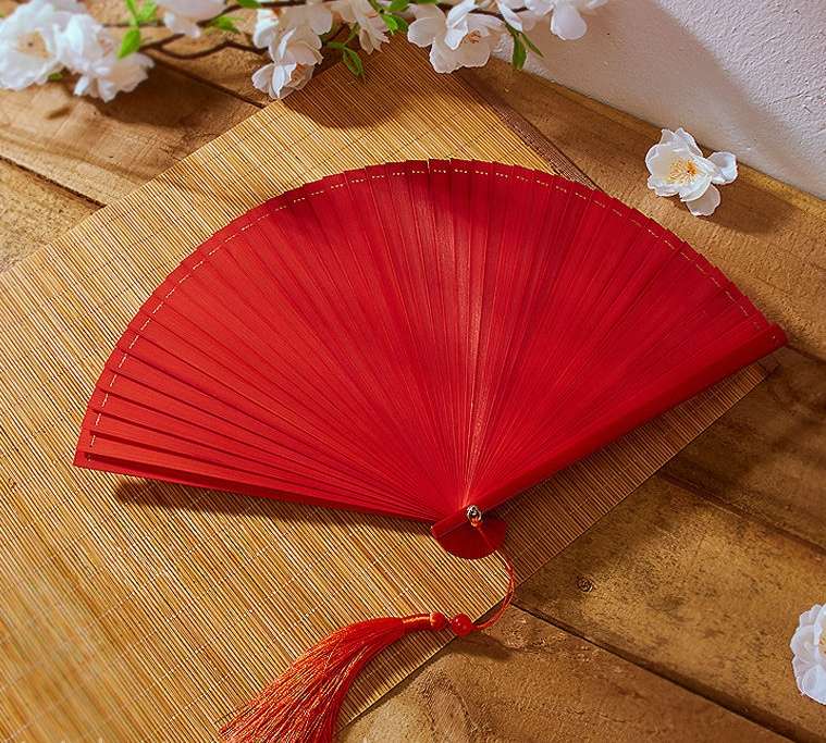 16Cm Mini Full Bamboo Fan Ladies Full Bamboo Fan Chinese Style Full Bamboo Fan Retro Style Hanfu Qipao Catwalk Dance Easy Opening And Closing Summer Gift Small Fan details Picture