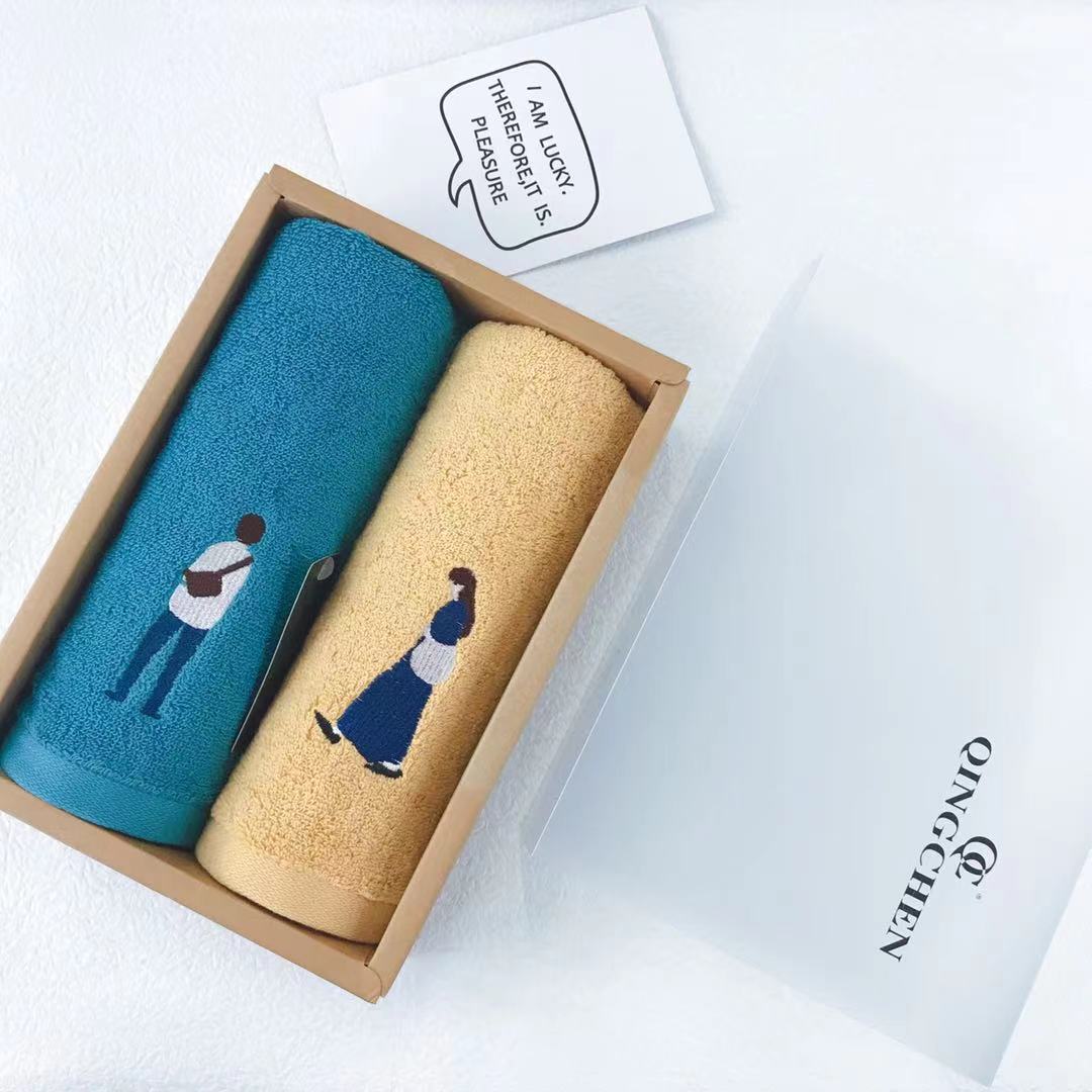 Yiqingchen Gift Towel Gift Box, pure cotton absorbent, special for couples to wash their faces, wedding souvenir gift, fashionable for men and women, soft and non-shedding, factory wholesale pic 9