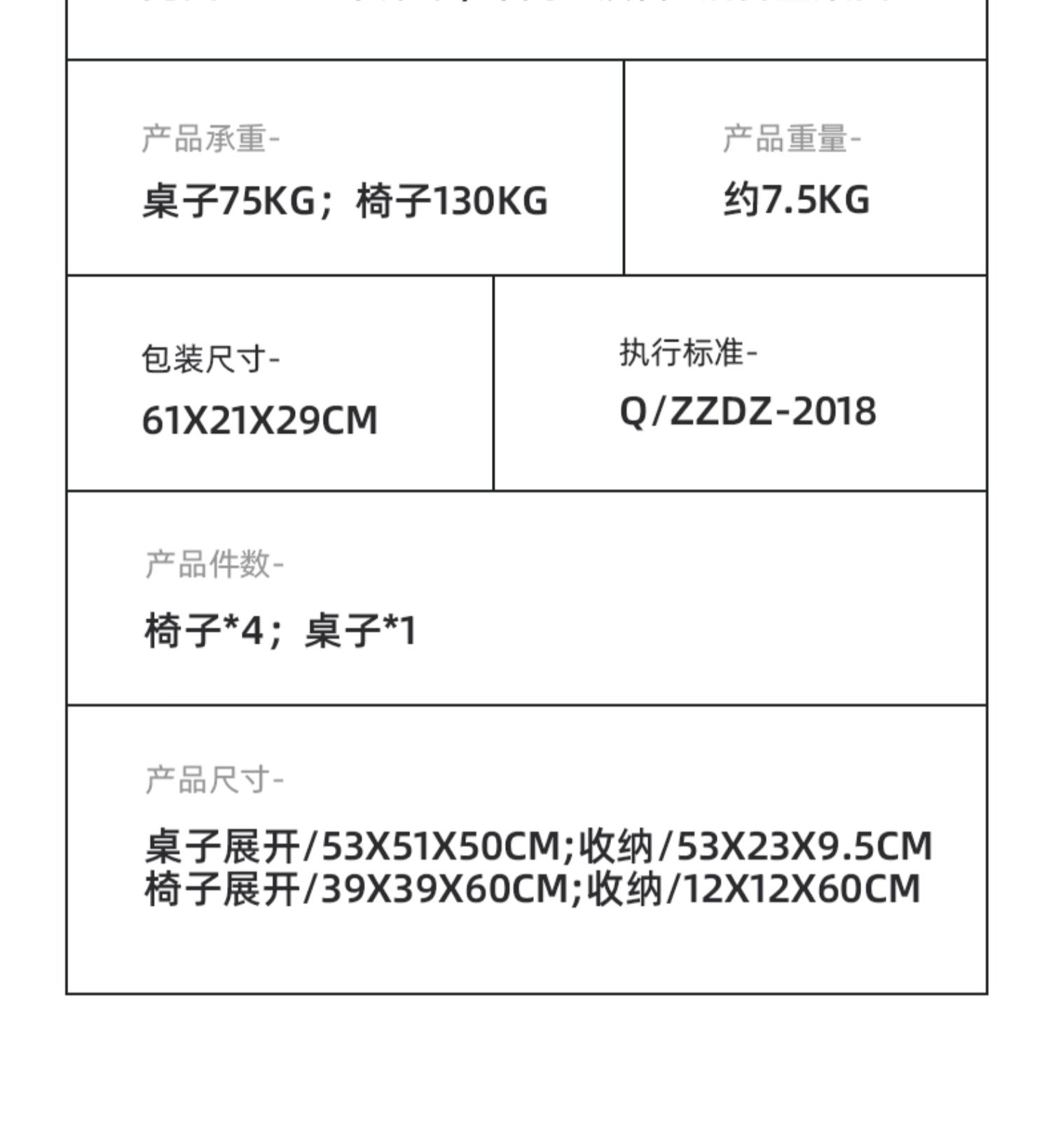 车管家户外折叠桌椅五件套GJ-2004详情14