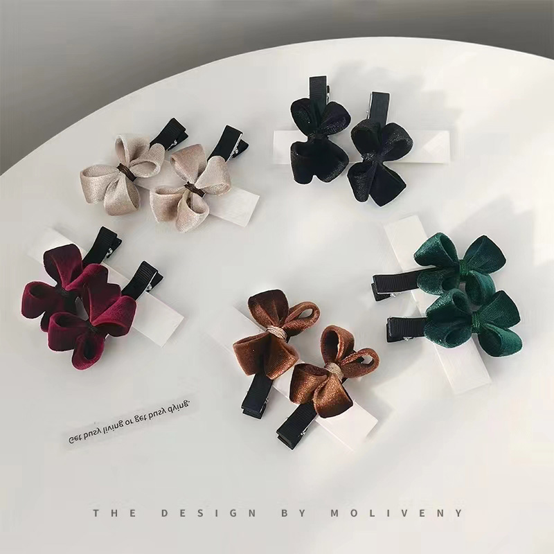 Velvet bow accessories Internet celebrity hair accessories advanced sense bow accessories texture hair clip bow accessories