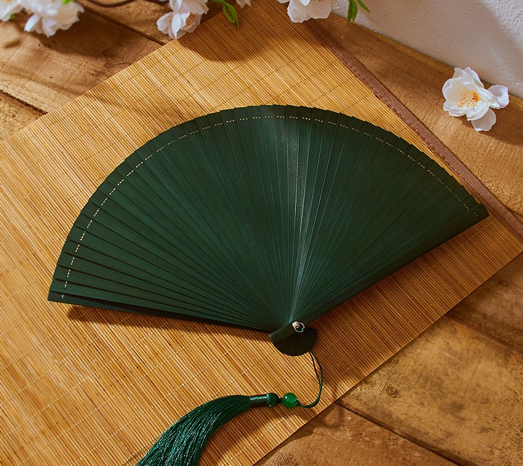16Cm Mini Full Bamboo Fan Ladies Full Bamboo Fan Chinese Style Full Bamboo Fan Retro Style Hanfu Qipao Catwalk Dance Easy Opening And Closing Summer Gift Small Fan Specification drawing