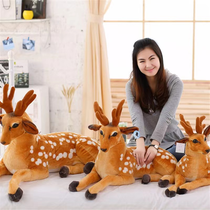 Artificial Animal Sika Deer Doll Party Deer Plush Toy Children's Doll Birthday Gift Girl details Picture