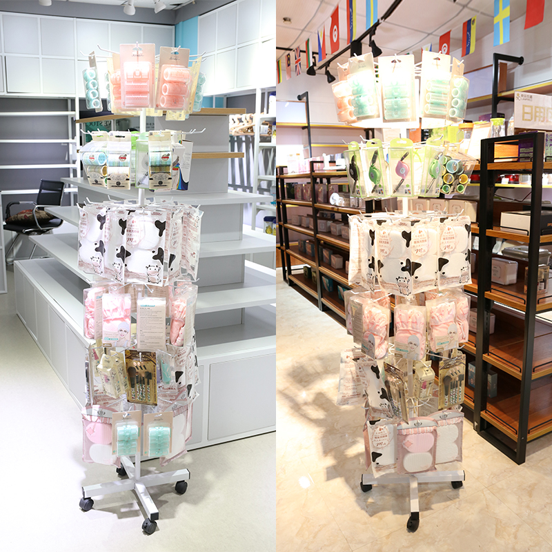Rotating Shelf Floor Stand Socks Stand Activity Five-Layer Jewelry Display Stand Metal Promotional Hook Display Stand Can Fish Display Stand Specification drawing
