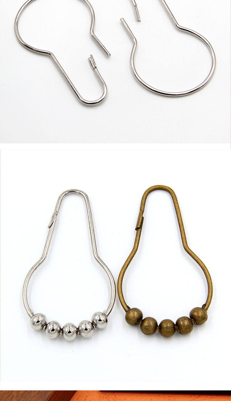 葫芦扣 五珠葫芦扣 浴帘挂钩 滚珠浴帘环 浴帘挂钩 窗帘钩浴室钩详情6