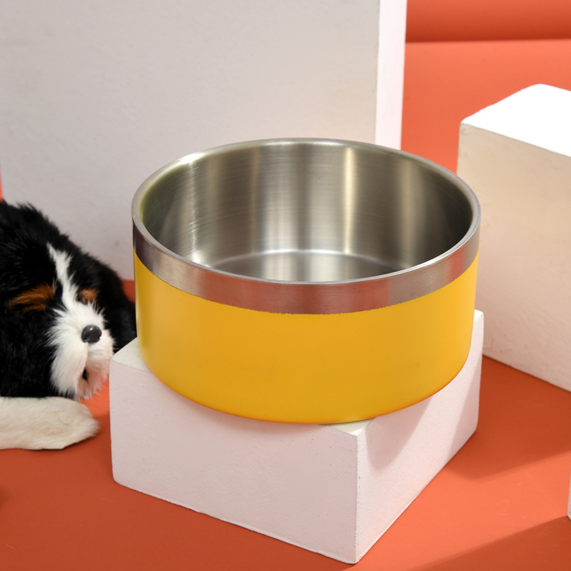 Stainless steel pet bowls, dog food bowls, anti-knock and anti-slip cat food bowls, large and small dog drinking bowls, durable pet supplies pic 4