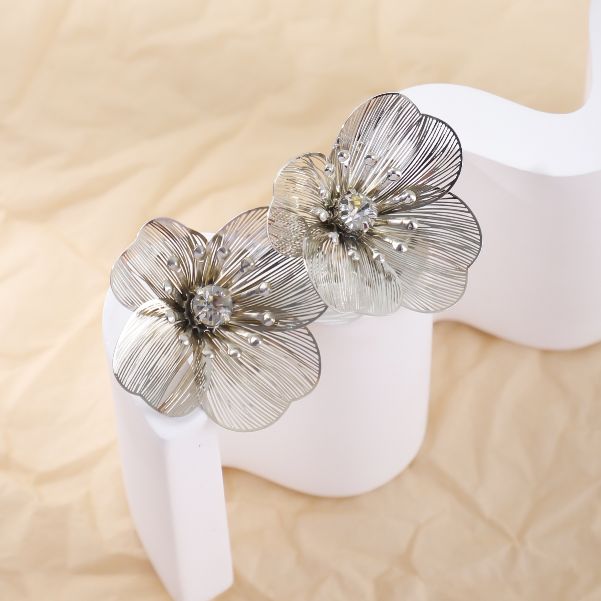 ZA light luxury high-grade flower earrings Europe and the United States all matching temperament earrings