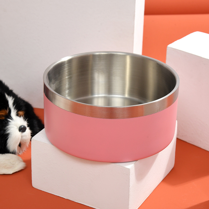 Stainless steel pet bowls, dog food bowls, anti-knock and anti-slip cat food bowls, large and small dog drinking bowls, durable pet supplies pic 5