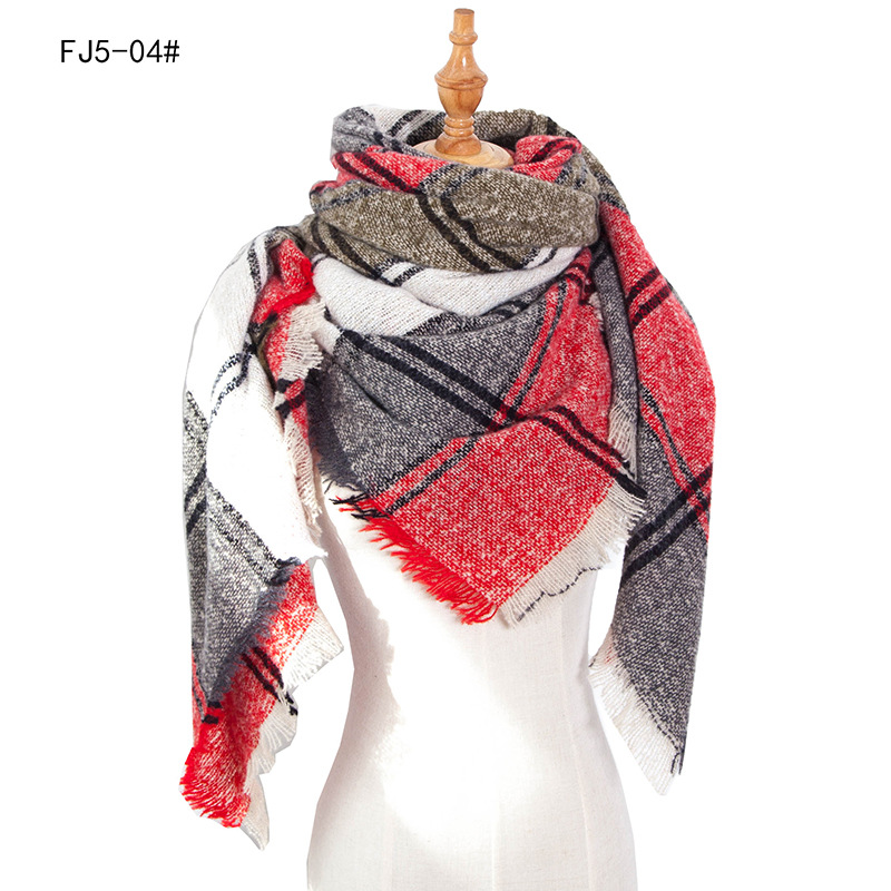 Europe And The United States New Autumn And Winter Thickened Bristles Large Plaid Square Scarf Scarf For Women Shawls Item Picture