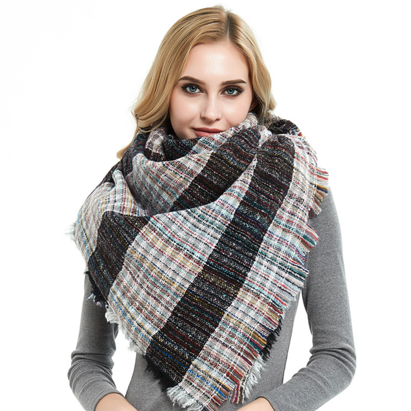 Explosive Sale Of Coarse Striped Shawl Big Square Scarf Autumn And Winter Scarf For Women Shawl